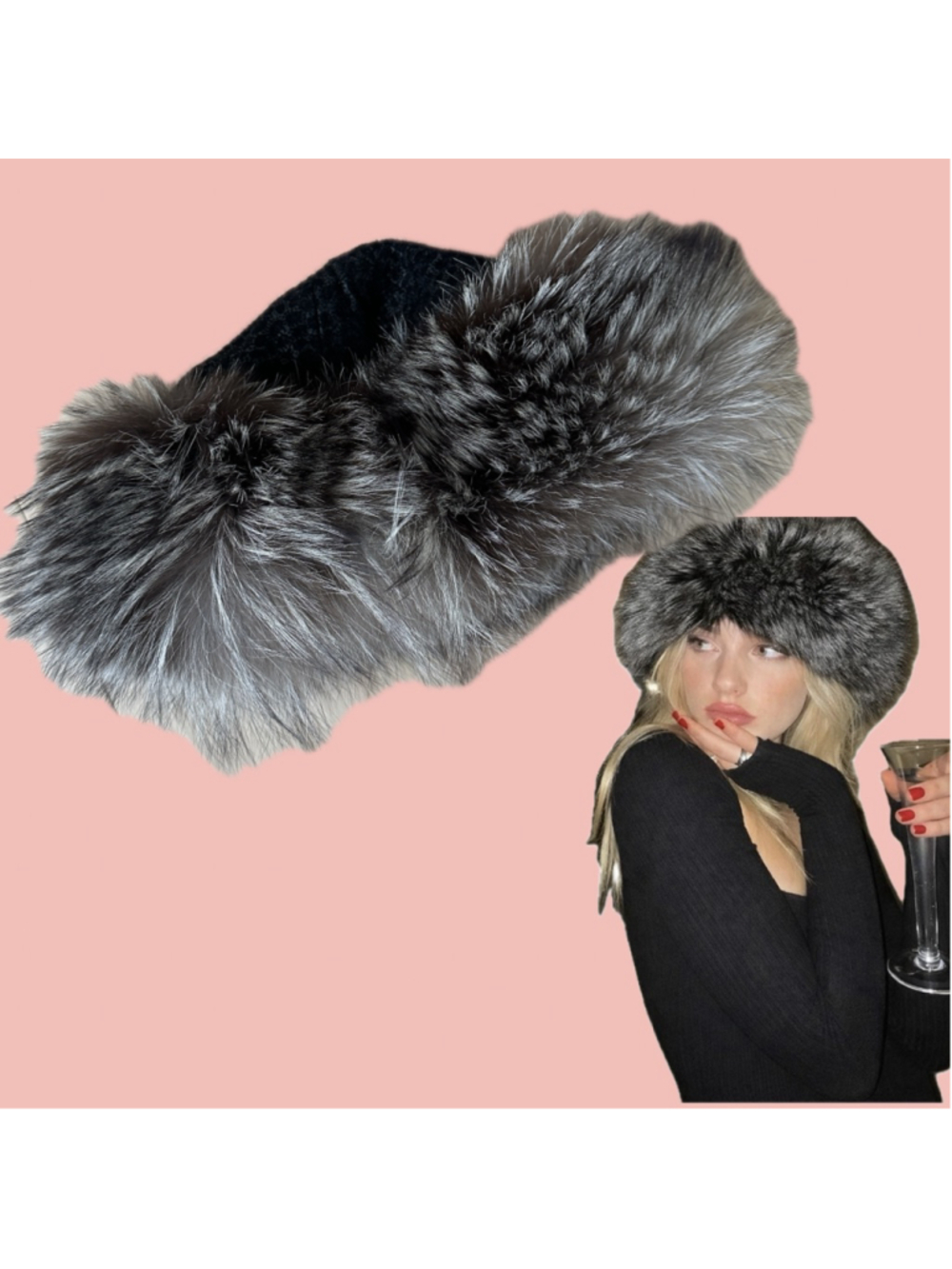 Vintage Fur Trim Hat Leather Crown Small – Winter Cap Classic